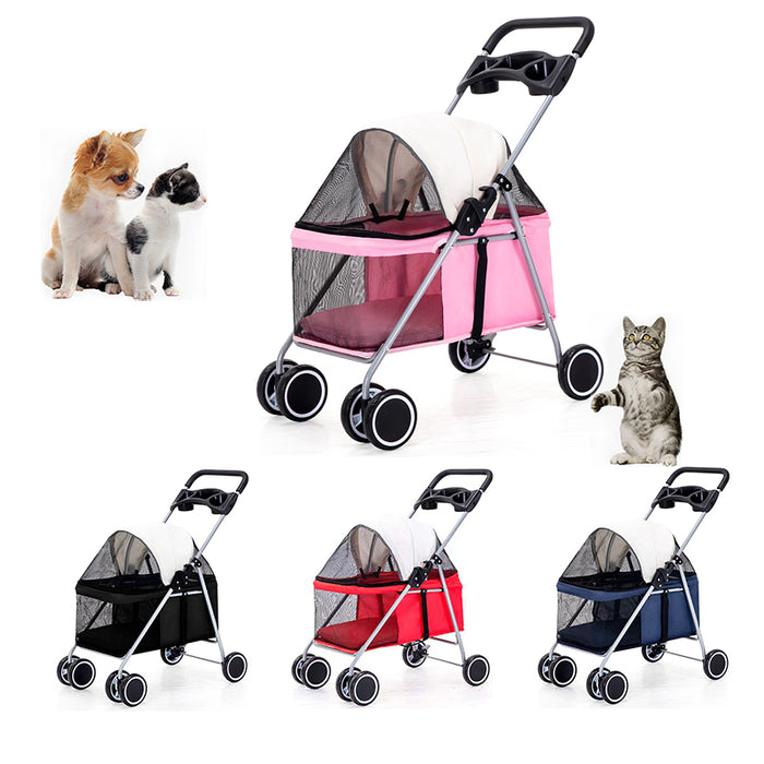 Cat Teddy Outdoor Portable Folding Pet Cart Car Dog Cat Pika Small Portable Car